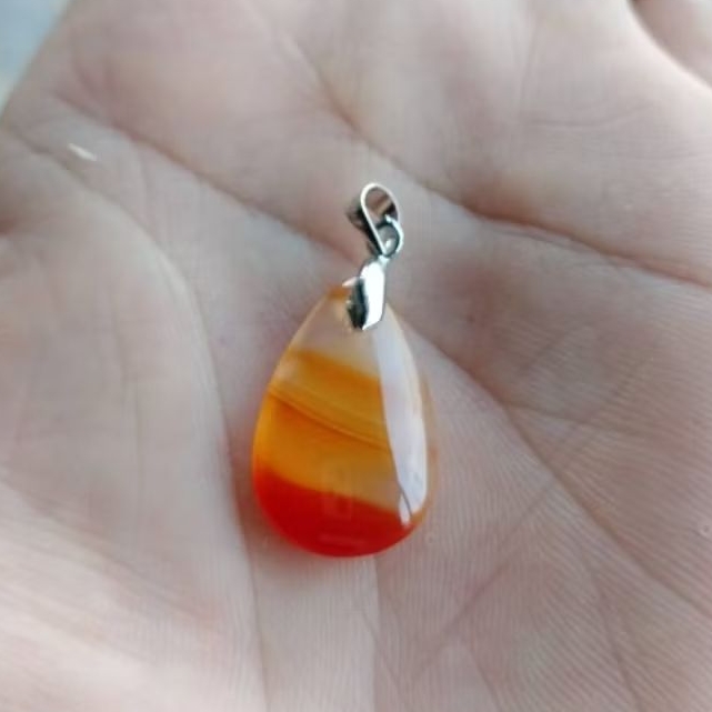 Liontin Bandul Batu Akik Sulaiman Motip Tetes Air mata