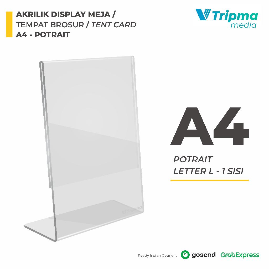 

Akrilik Tempat Brosur/ Tent Card / Akrilik Display Meja Ukuran A4