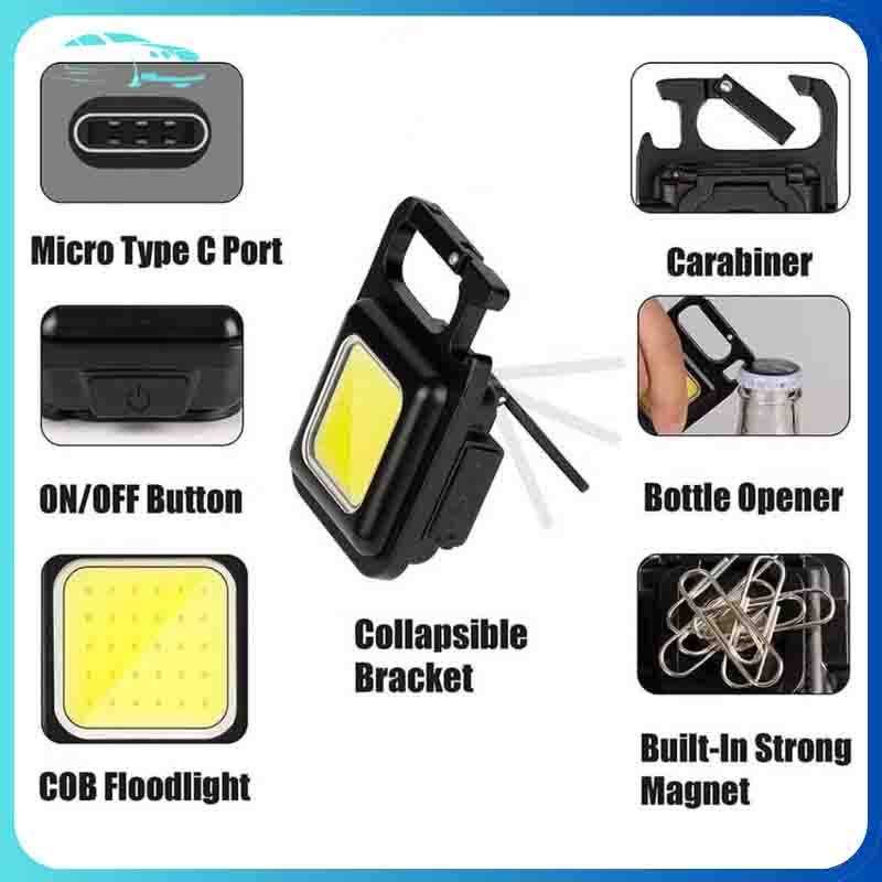 Multifungsi Keychain Gantungan Kunci Senter Mini Led Keychain Light Lampu Senter Led