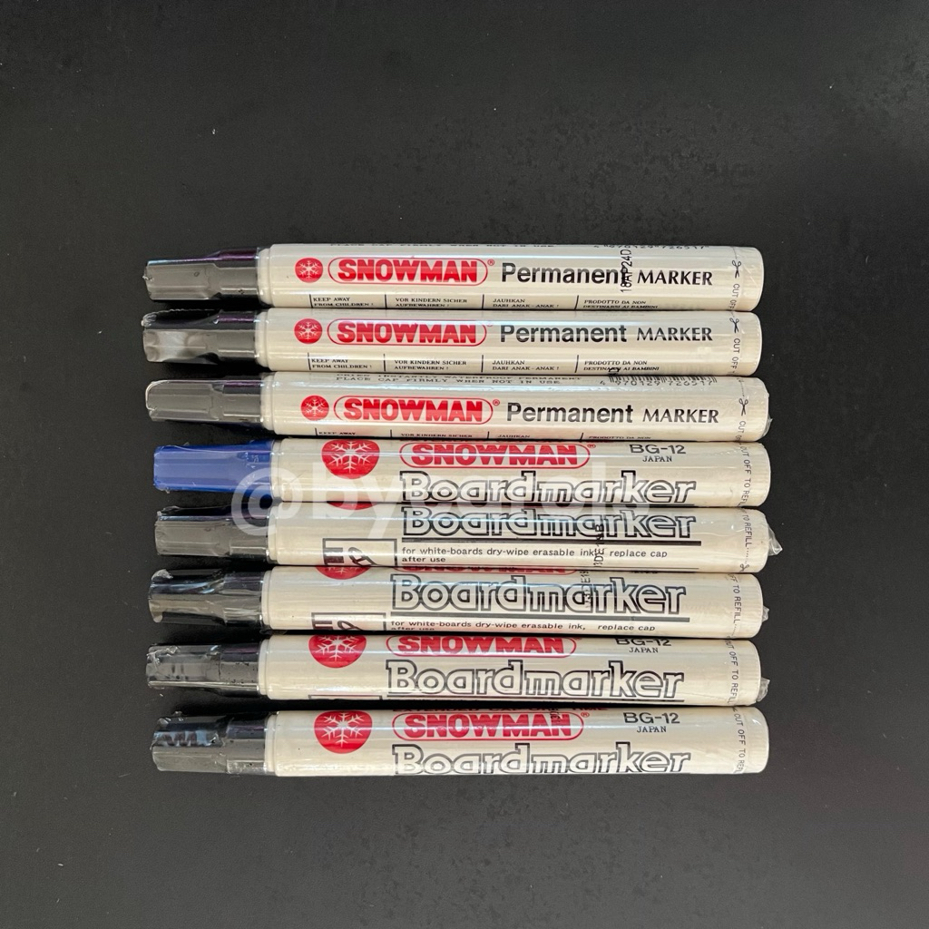 

SPIDOL MARKER PAPAN TULIS PERMANEN SNOWMAN BOARDMARKER PERMANENT MARKER HITAM BLACK BIRU BLUE