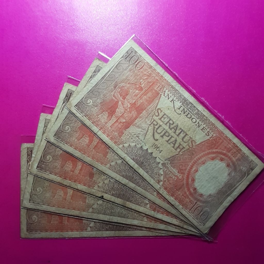 uang kuno 100 rupiah pekerja 1964
