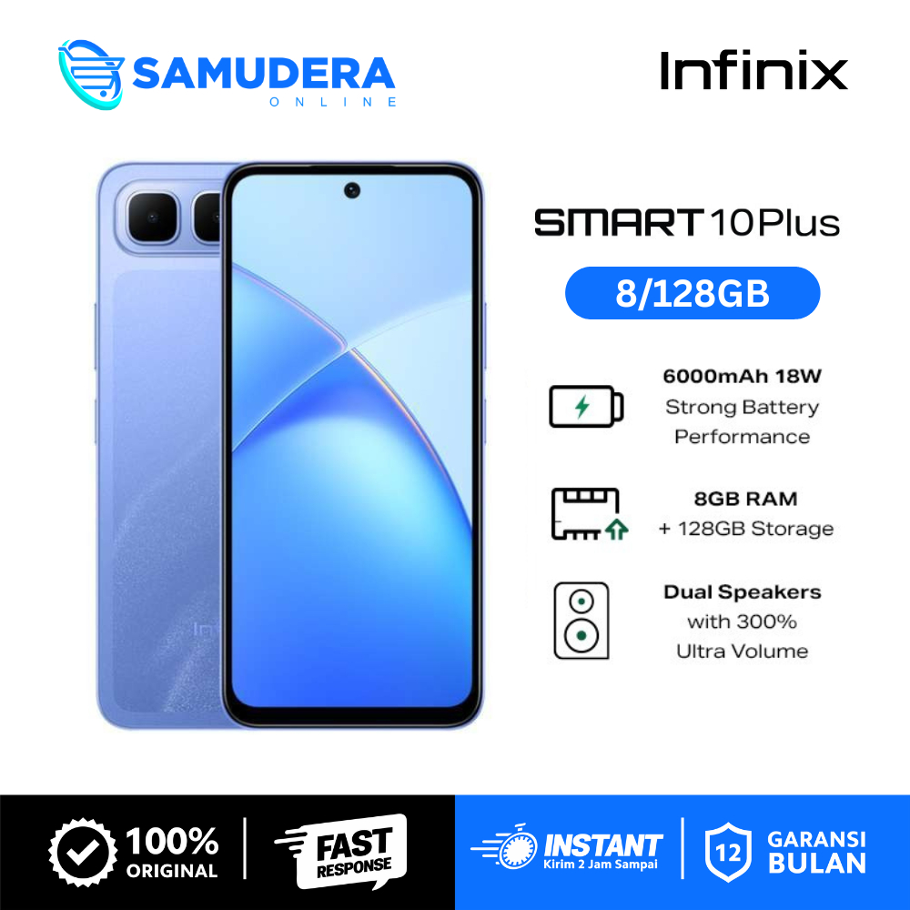 Infinix Smart 10 Plus HP Terbaru 2025 RAM 8/128 Baterai 6000mAh  Garansi Resmi Infinix Indonesia