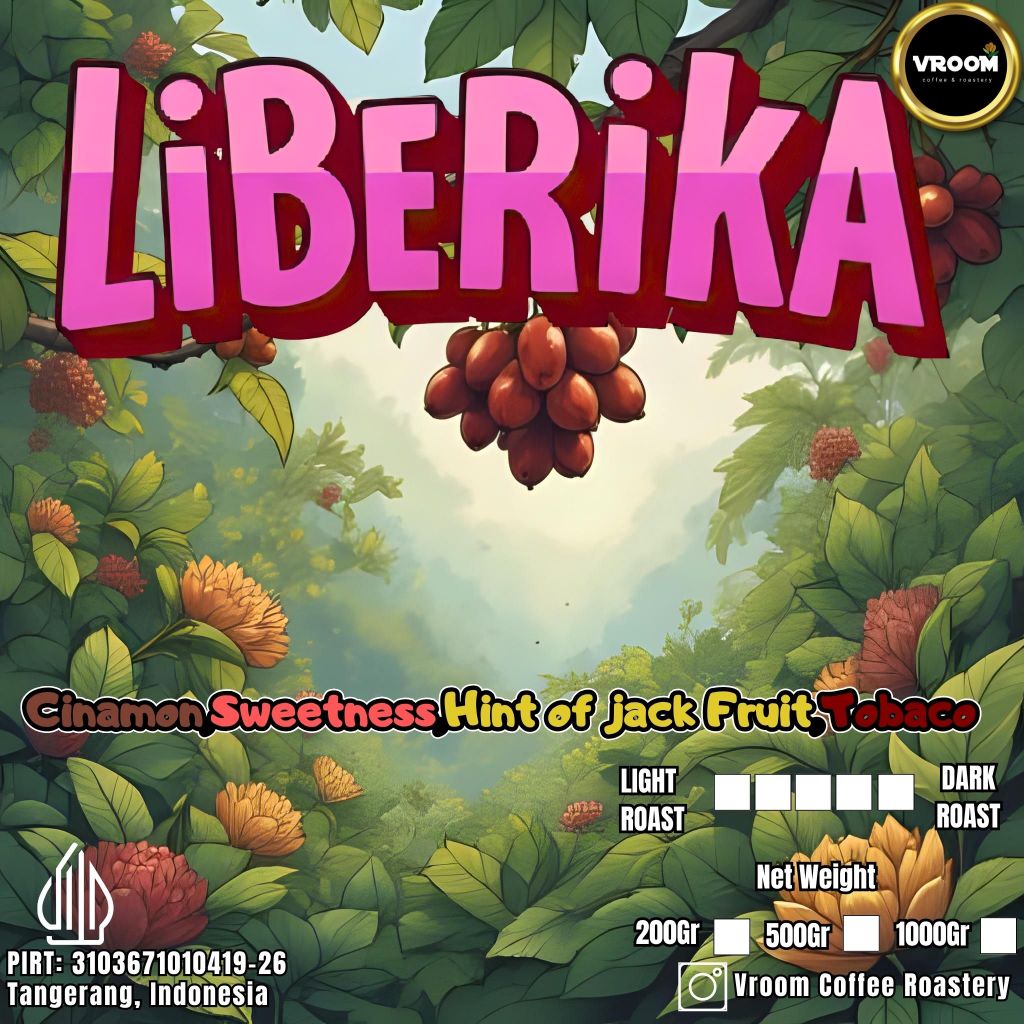 

Coffee Liberika Natural Roasted Bean Kopi Biji Matang Bubuk 200Gram