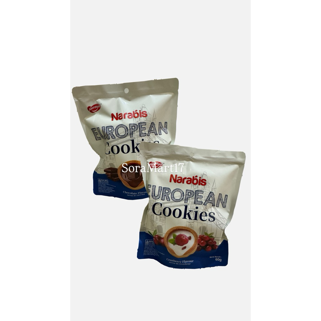 

Narabis European Cookies Chocolate - Cranberry - Kukis Coklat Kranberi 60gr