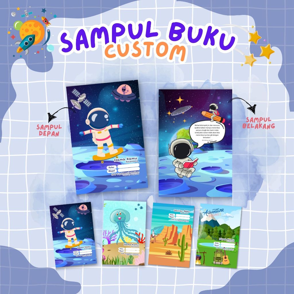 

BEST SELLER | Sampul Buku Custom Nama Cowok Kalam by Mimosa Handmade | SIDU BIGBOSS | Book Cover | Sampul Khusus