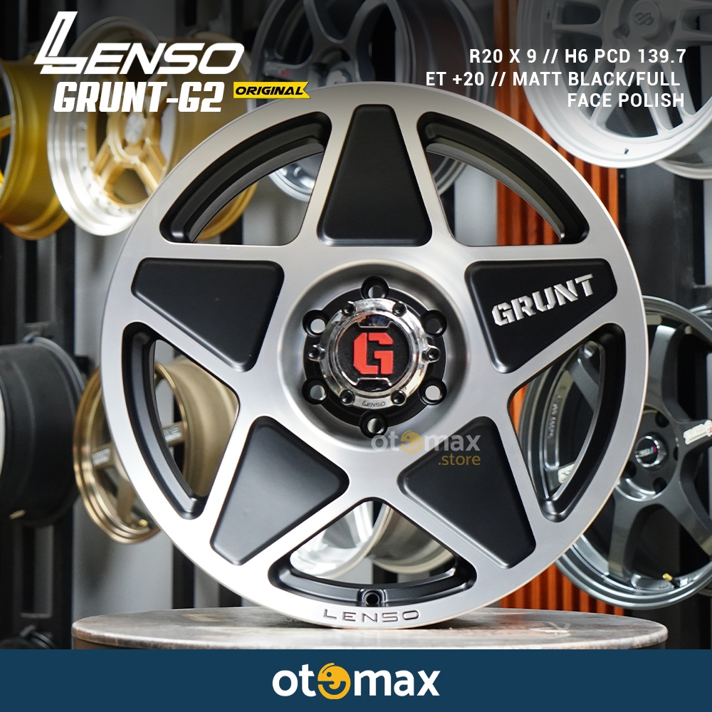 Velg Mobil Lenso Grunt 62 Ring 20 Matt Black Face Polish