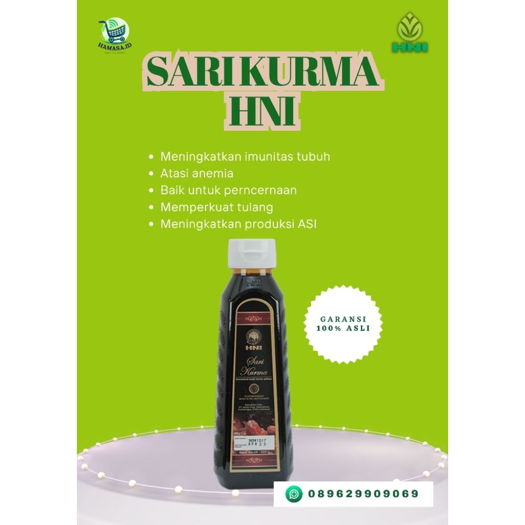 Sari kurma HNI | 100% ASLI tanpa tambahan gula | imunbooster | anemia | booster ASI