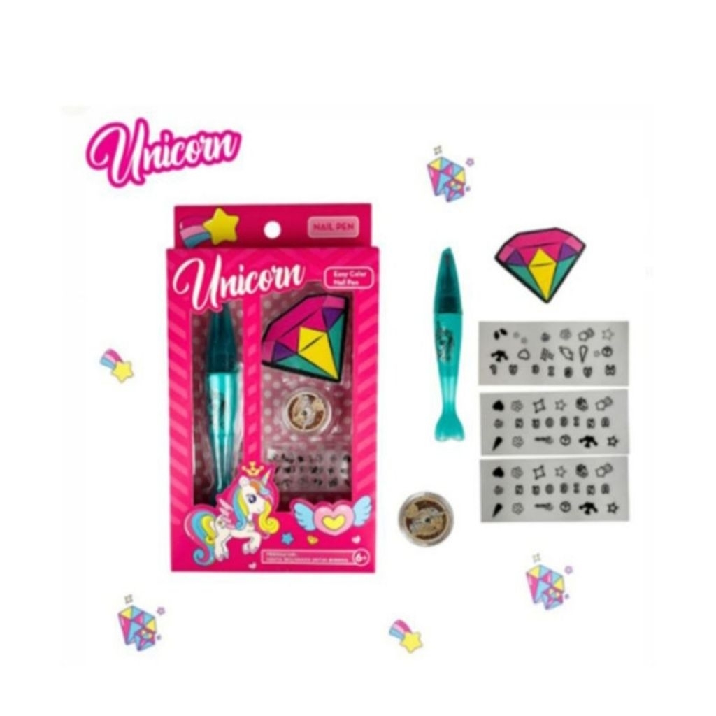 Unicorn Nail Pen Mainan Kutek Kuku Anak