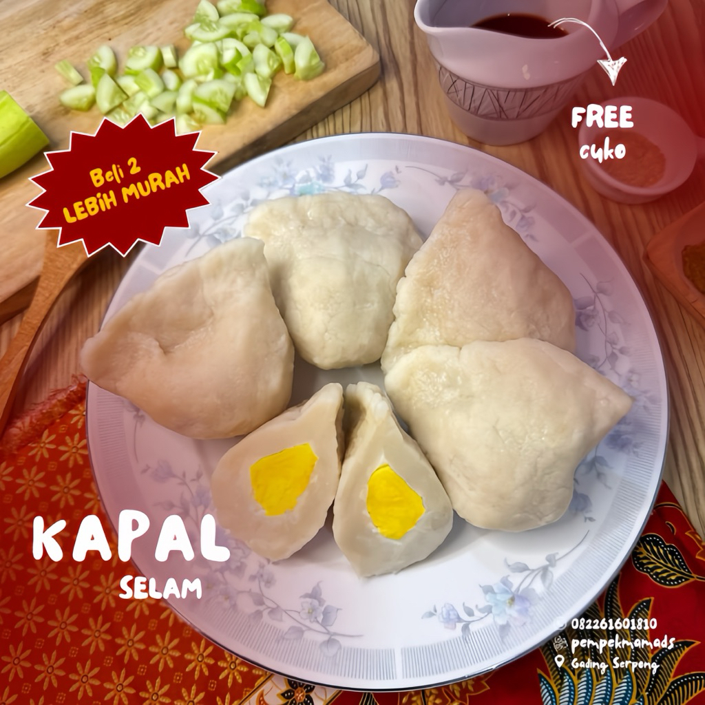 

Pempek Frozen Satuan Kapal Selam 1 pcs Premium - Stok Frozen Food Makanan Beku Rumah Homemade Sehat Siap Gorengnp