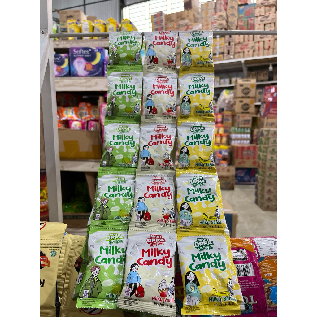 

Milky candy mari oppa permen susu Korea rasa milky melon,milky vanila,milkybanana