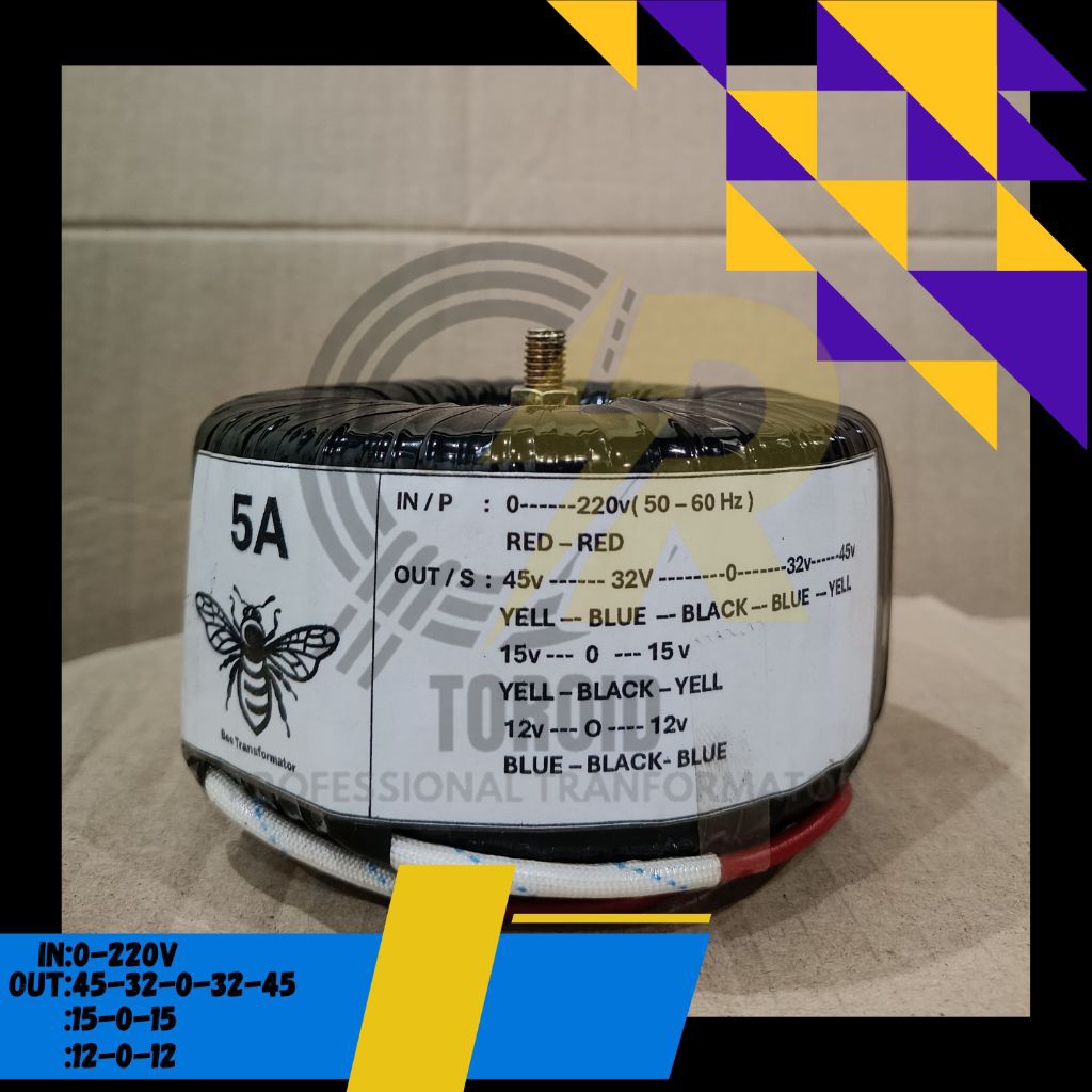 TRAFO TOROID 5A CT 45v - 32v