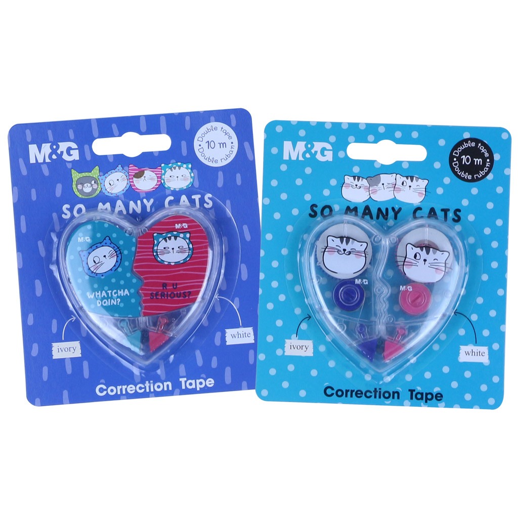

M&G "SO MANY CATS" Heart Shape Correction Tape/ corection tape bentuk hati lucu