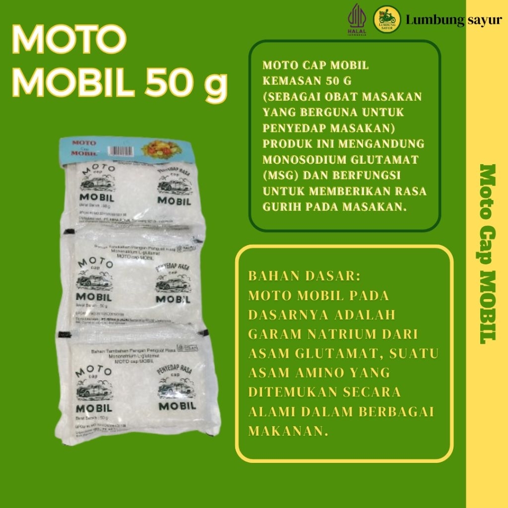 

Moto Renteng Cap Mobil (Penyedap Rasa Makanan Cap Mobil) kemasan 50g.