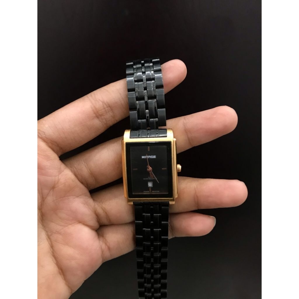 JAM TANGAN MIRAGE PETAK BLACK RSGOLD