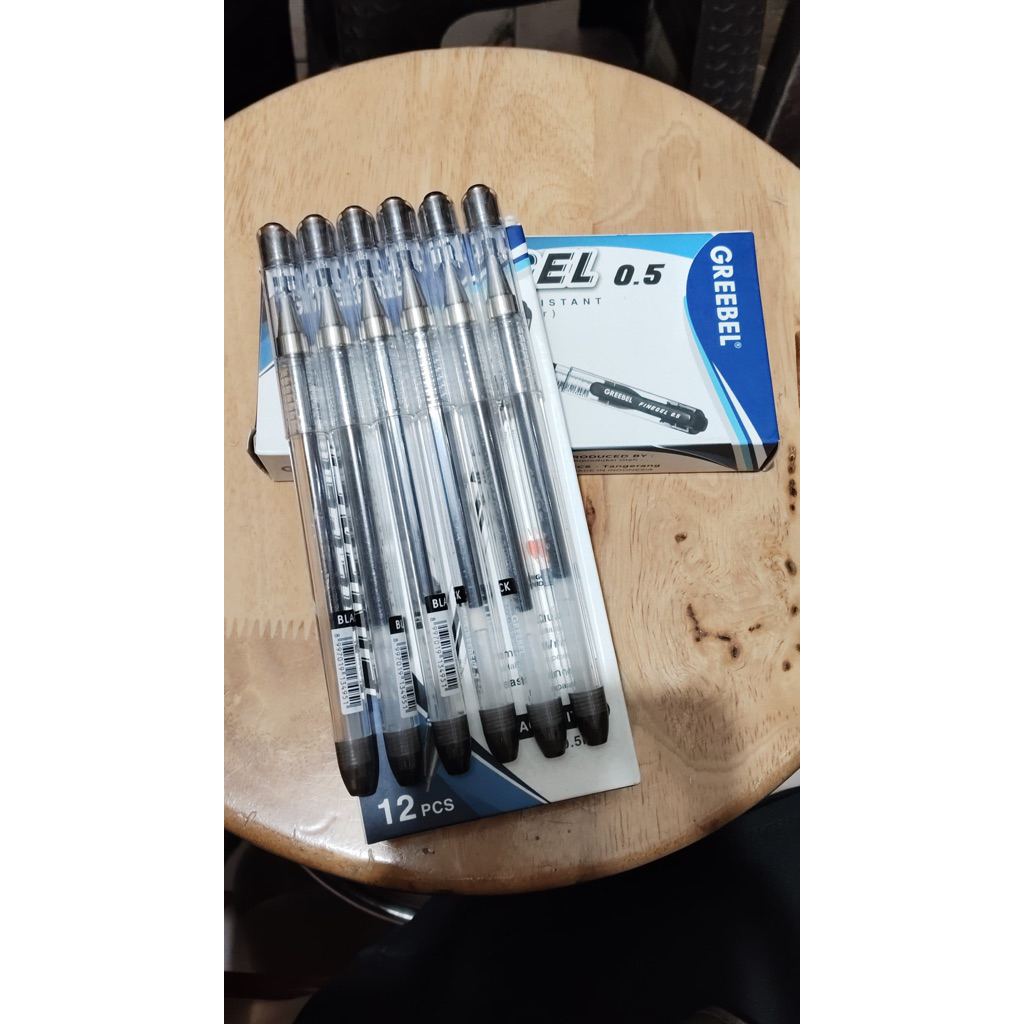 

pulpen gel hitam grebell 1 lusin isi 12