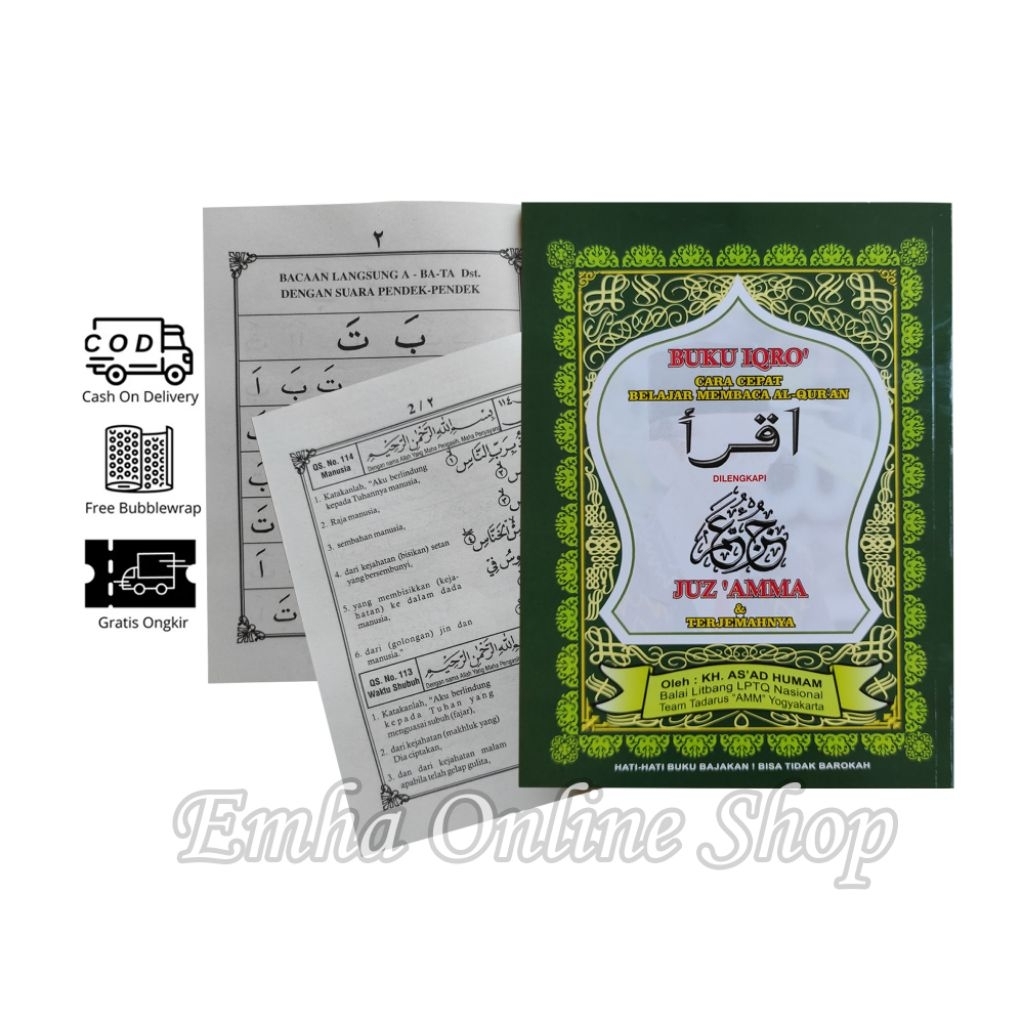 Buku Iqro Ngaji Anak Bendel 1 Sampai 6 Plus Juz 'Amma Ukuran Besar Kecil Murah Lengkap