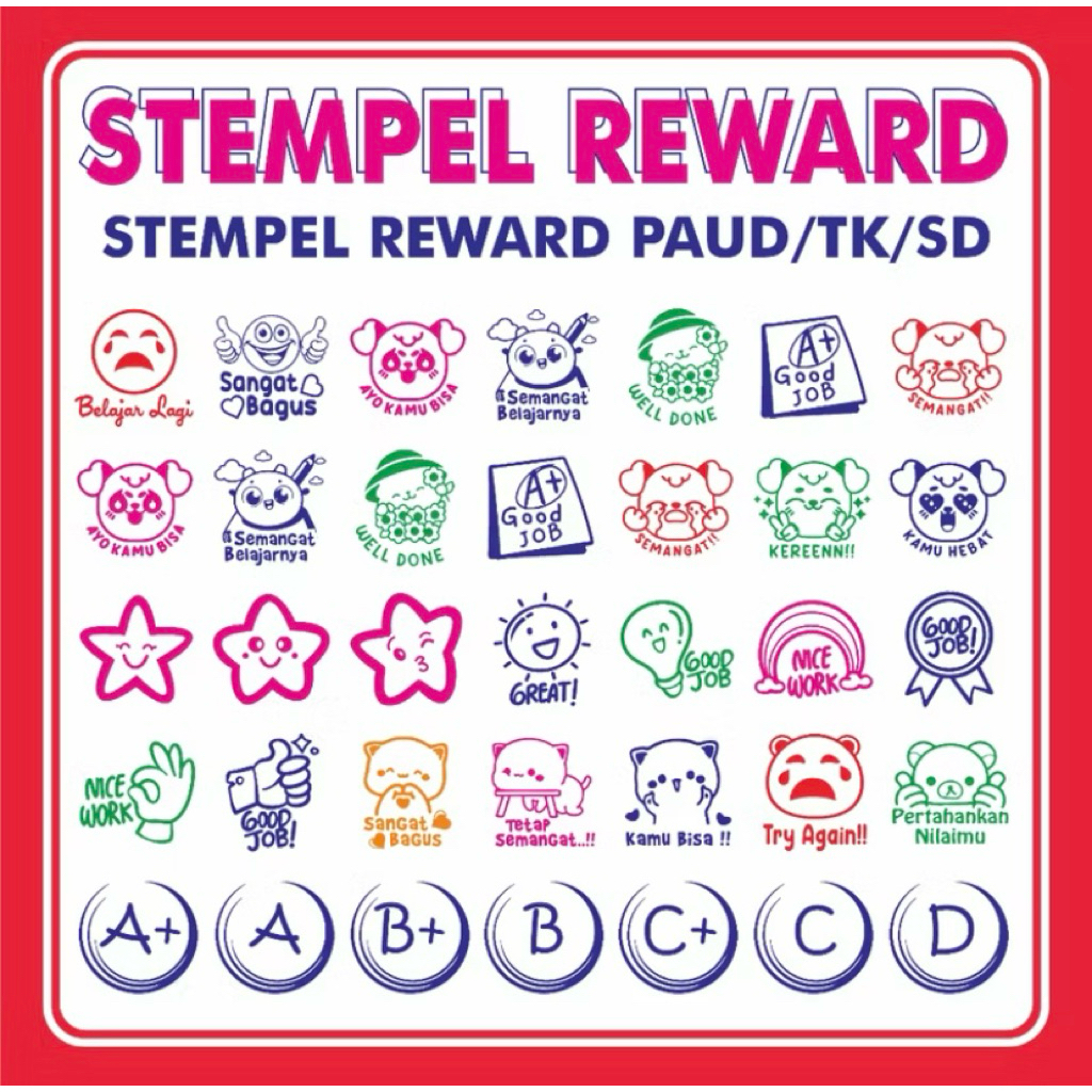 

Stempel nilai stempel reward PAUD / stempel TK / stempel SD / Home Schooling
