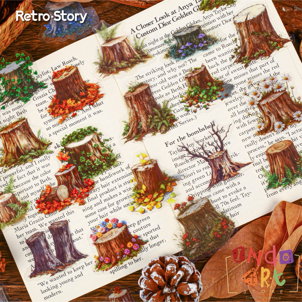 

(IAS) Sticker Deco Journal Scrapbook Stiker Dekorasi log Kayu Pohon Tumbuhan Wooden