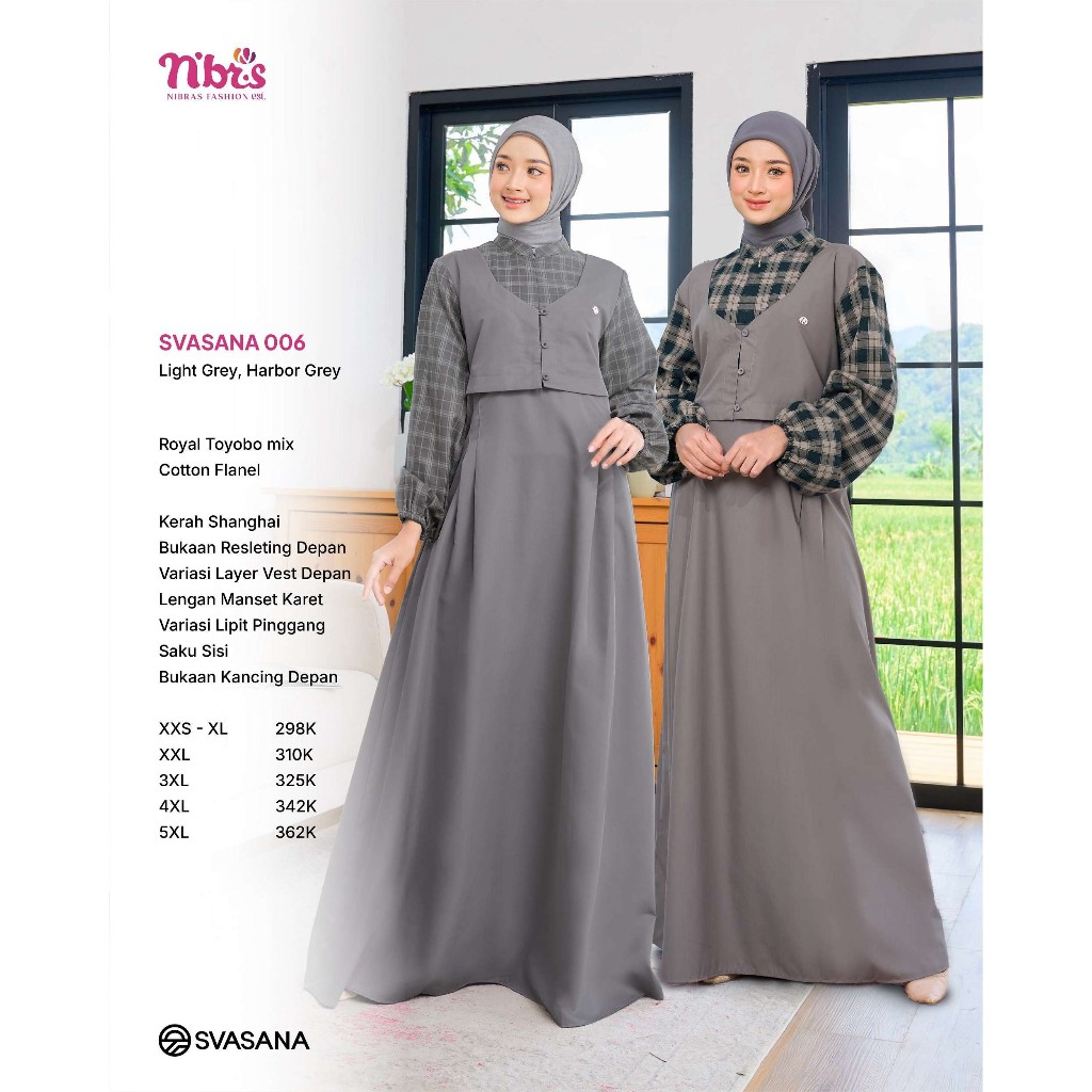 [ SALE ] GAMIS NIBRAS NBRS SVASANA 006 JUMBO XS - XXL OOTD KEREN KEKINIAN DRESS DEWASA CASUAL VIRAL