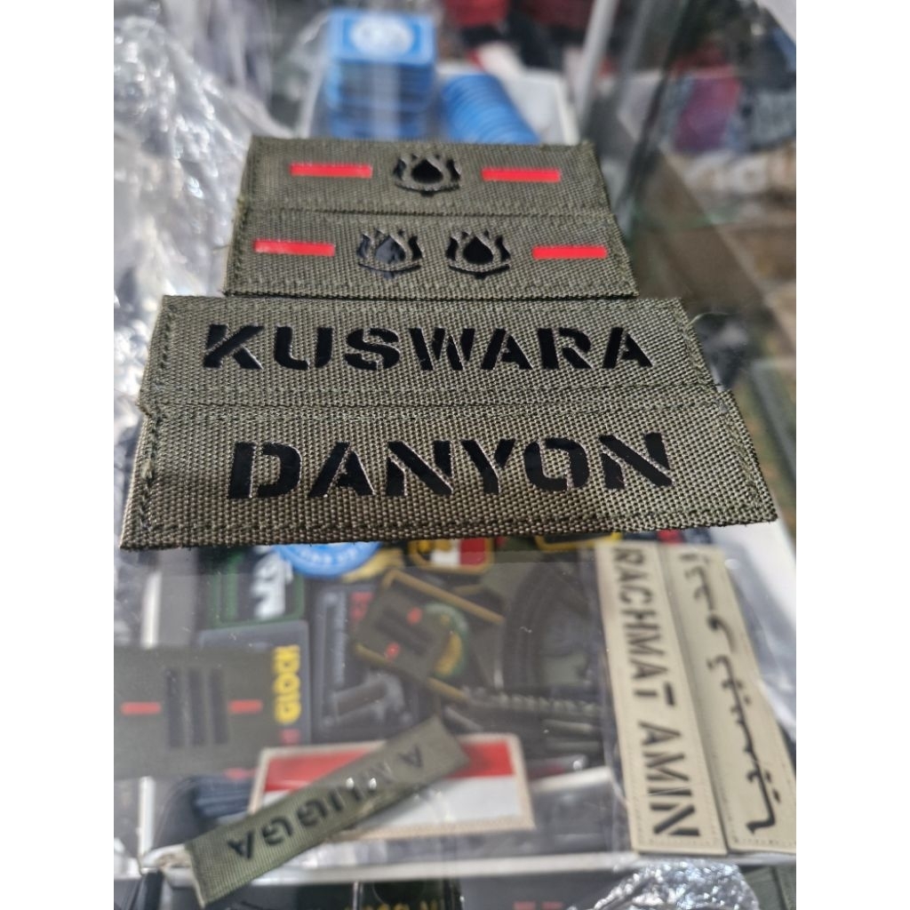 patch nama laser papan nama laser patch custom topi pdl tni atau patch nama topi pdh tni