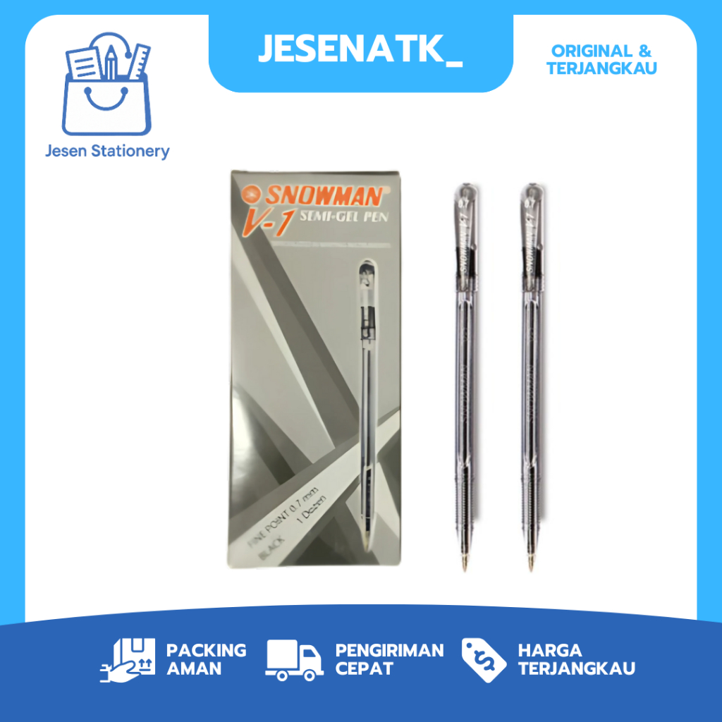 

Pulpen Snowman V1 Tutup Buka Semi Gel: Tinta Pekat Anti Macet 1.0 mm