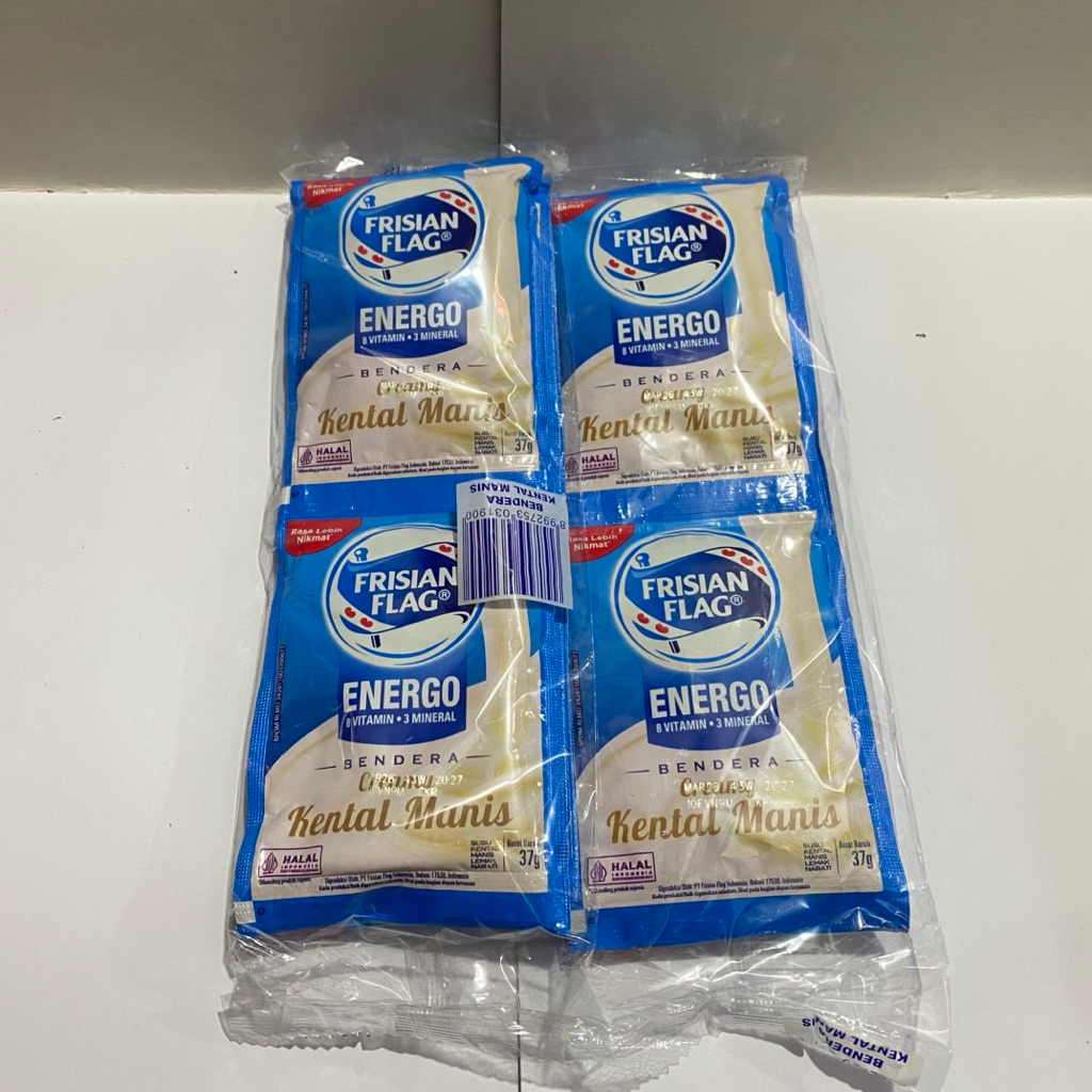 

Susu kental manis sachet - susu bendera putih - susu frisian plag putih (isi 6 sachet)
