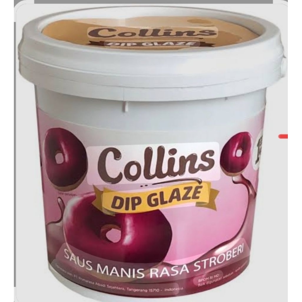 

Collins Dip glaze Stroberi 1 Kg - Stoberi Selai Pasta