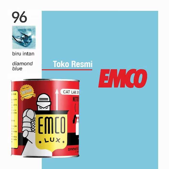 Cat Emco Lux 1Kg & 0,5Kg –  Biru Intan No.96 – Cat Kayu & Besi Glossy Tahan Lama Anti Karat