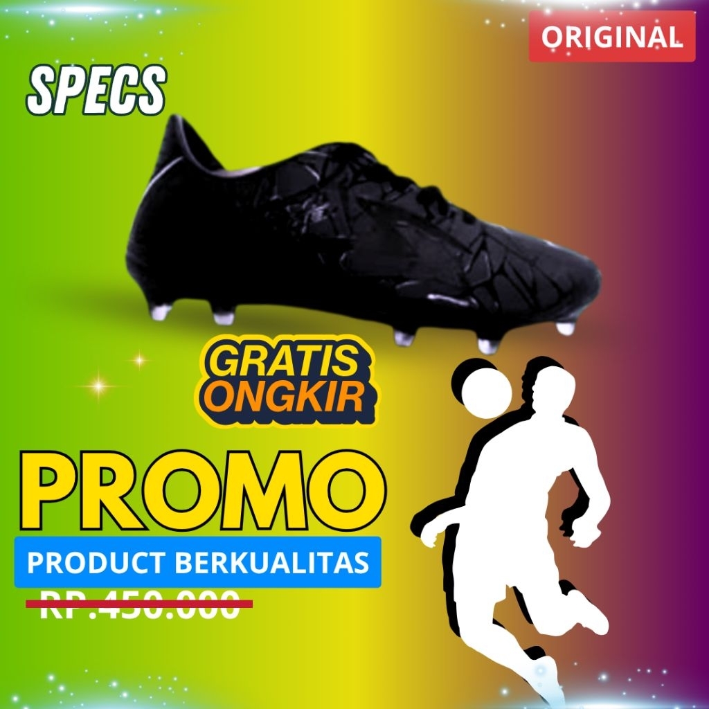 SEPATU BOLA SPECS SPYDER FG KOMPONEN ORIGINAL DEWASA SIZE 39-43