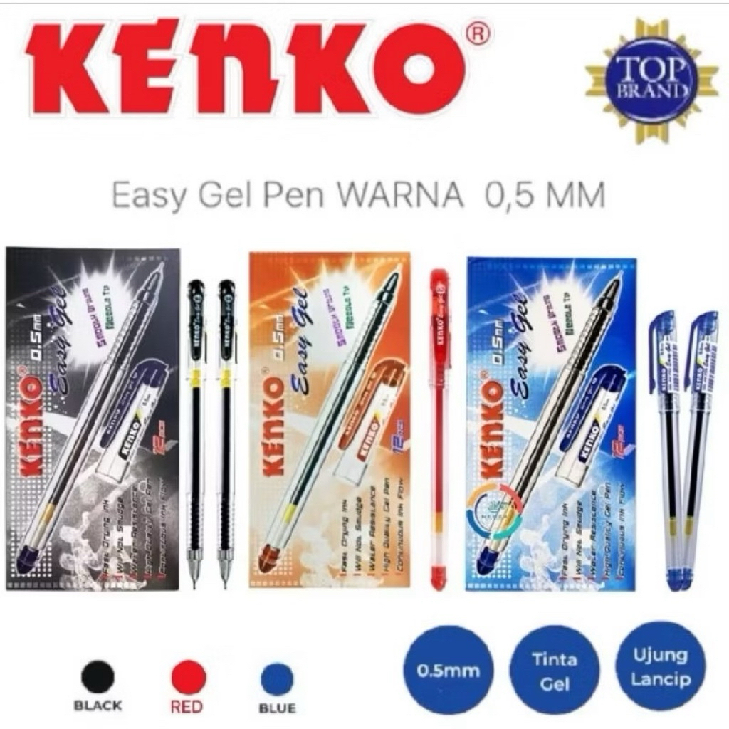 

Pulpen Kenko Easy Gel 0.5mm Hitam