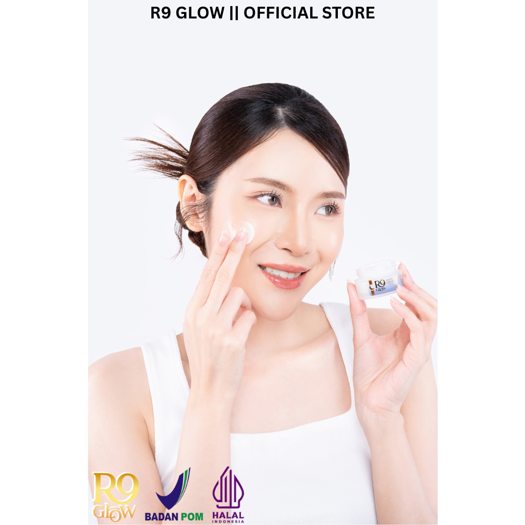 3 PAKET SKINCARE R9 GLOW NIGHT CREAM BRIGHTENING WITH NIACINAMIDE & DNA SALMON