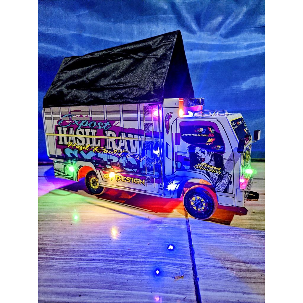 PROMO Miniatur truk oleng murah full lampu kelip//Miniatur truk oleng//Miniatur truk ful kayu//Minia
