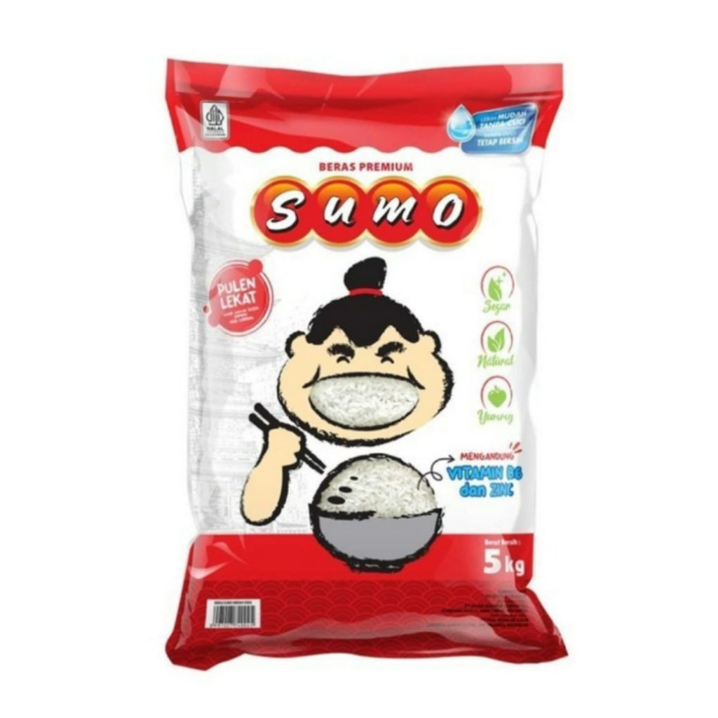 

Sumo Beras Pulen seperti nasi Sushi Kemasan merah 5 kg