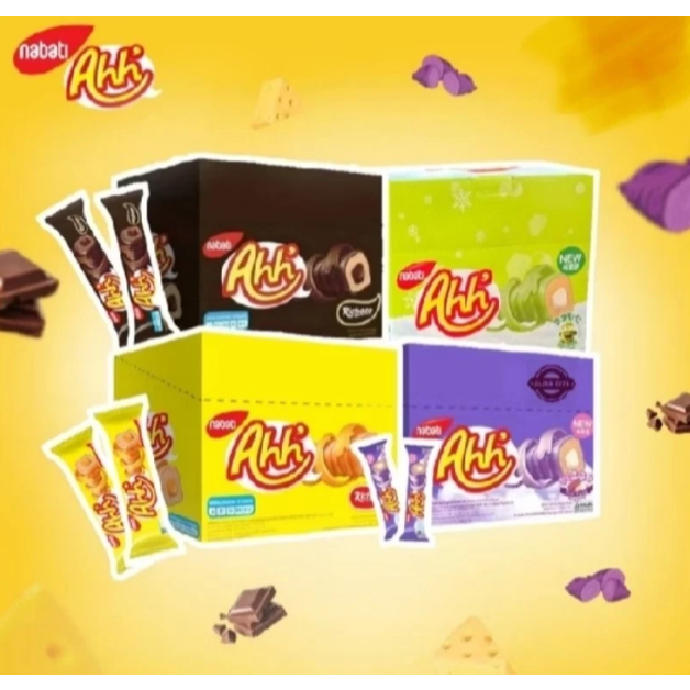 

Nabati Ahh 1 Box - Coklat - Keju - Korean Goguma - Snack Santai - Jajan Anak