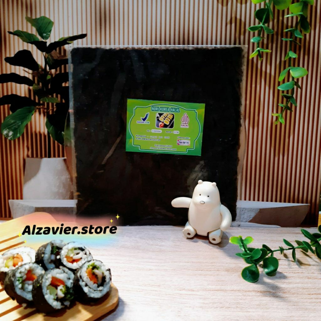 

Nori Korea Halal isi 5 Lembar sushi rumput laut halal seaweed kimbap bento best nori korea sale promo
