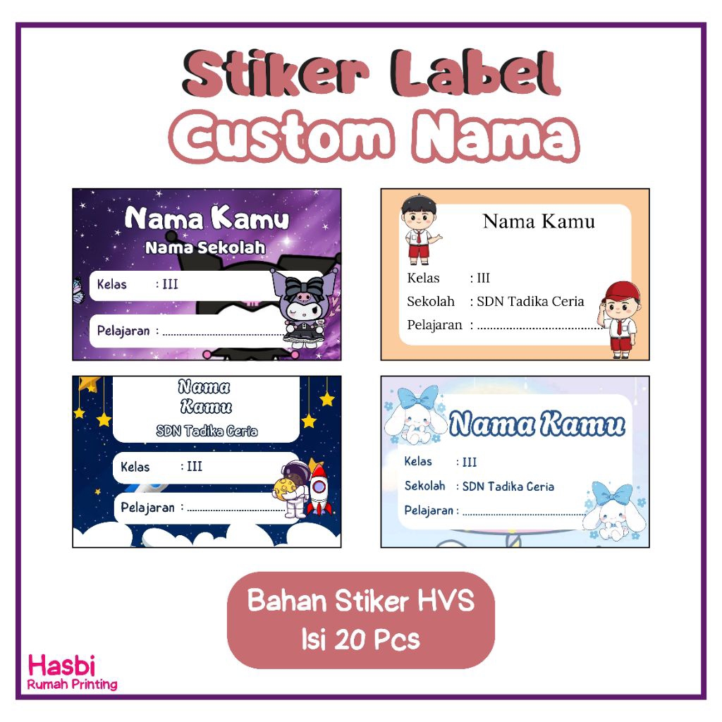 

STIKER BUKU | STIKER NAMA BUKU TULIS | STIKER BUKU PELAJARAN | STIKER NAMA CUSTOM | STIKER BUKU MAPEL | STIKER BUKU TULIS NAMA