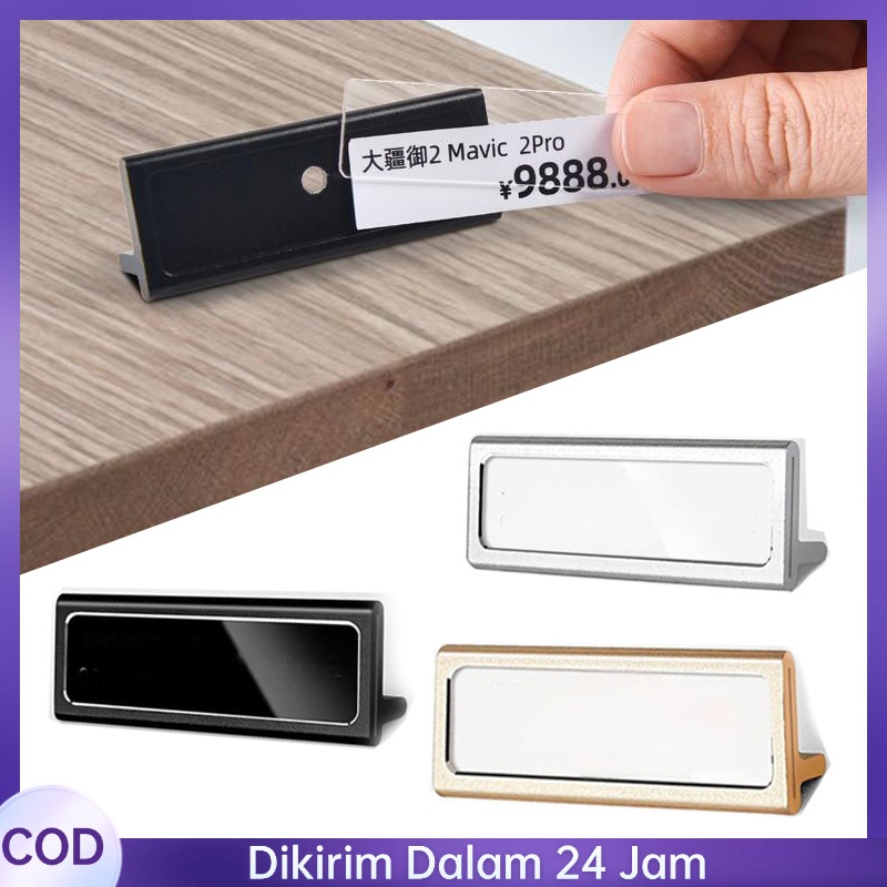 

Bahan Logam Tag Harga Label Harga Price Tag Holder Price Tag Label Display Emas Premium Price Tag Holder Emas / Hitam / Putih