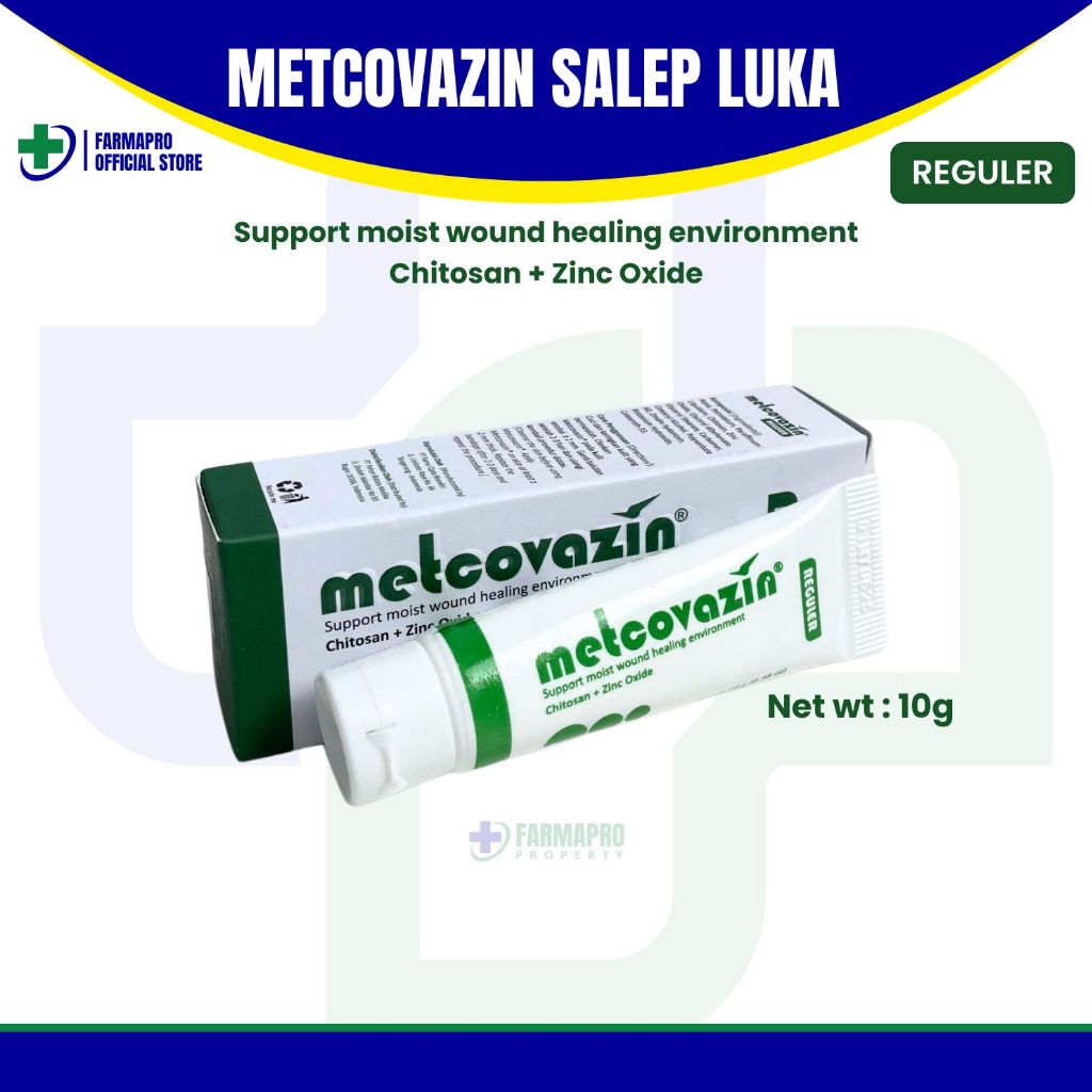 SALEP LUKA METCOVAZIN REGULER 10G 25G 50G / DENGAN ZINC OXIDE DAN CHITOSAN / SALEP LUKA