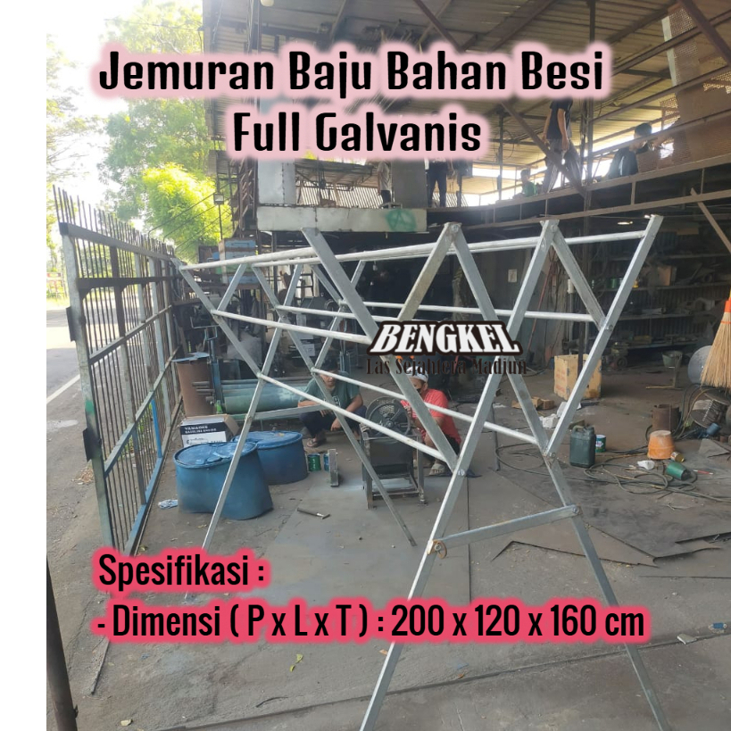 Jemuran Baju Bahan Besi Full Galvanis