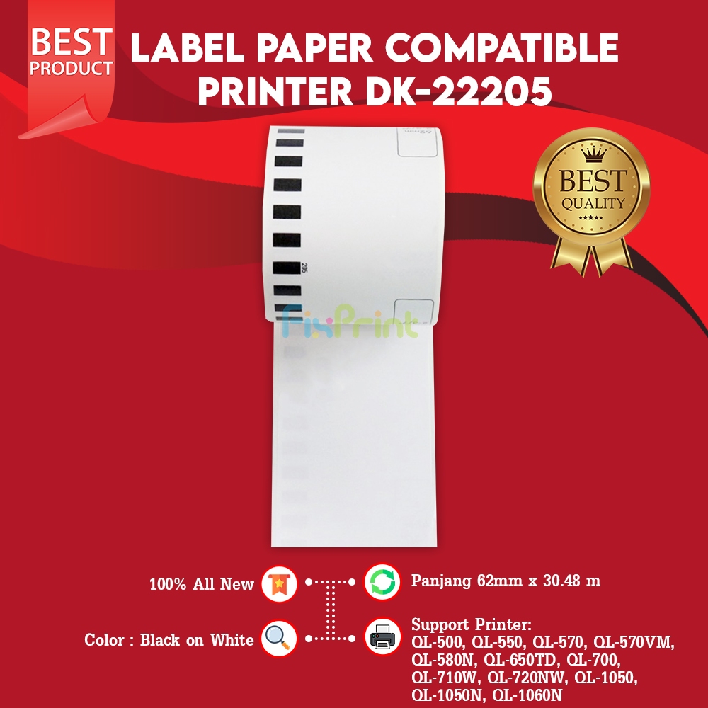 

Label Paper Xantri Bro DK22205 DK22205 Tanpa Support Continuous Length Paper Paper QL500 QL580N QL650TD QL700