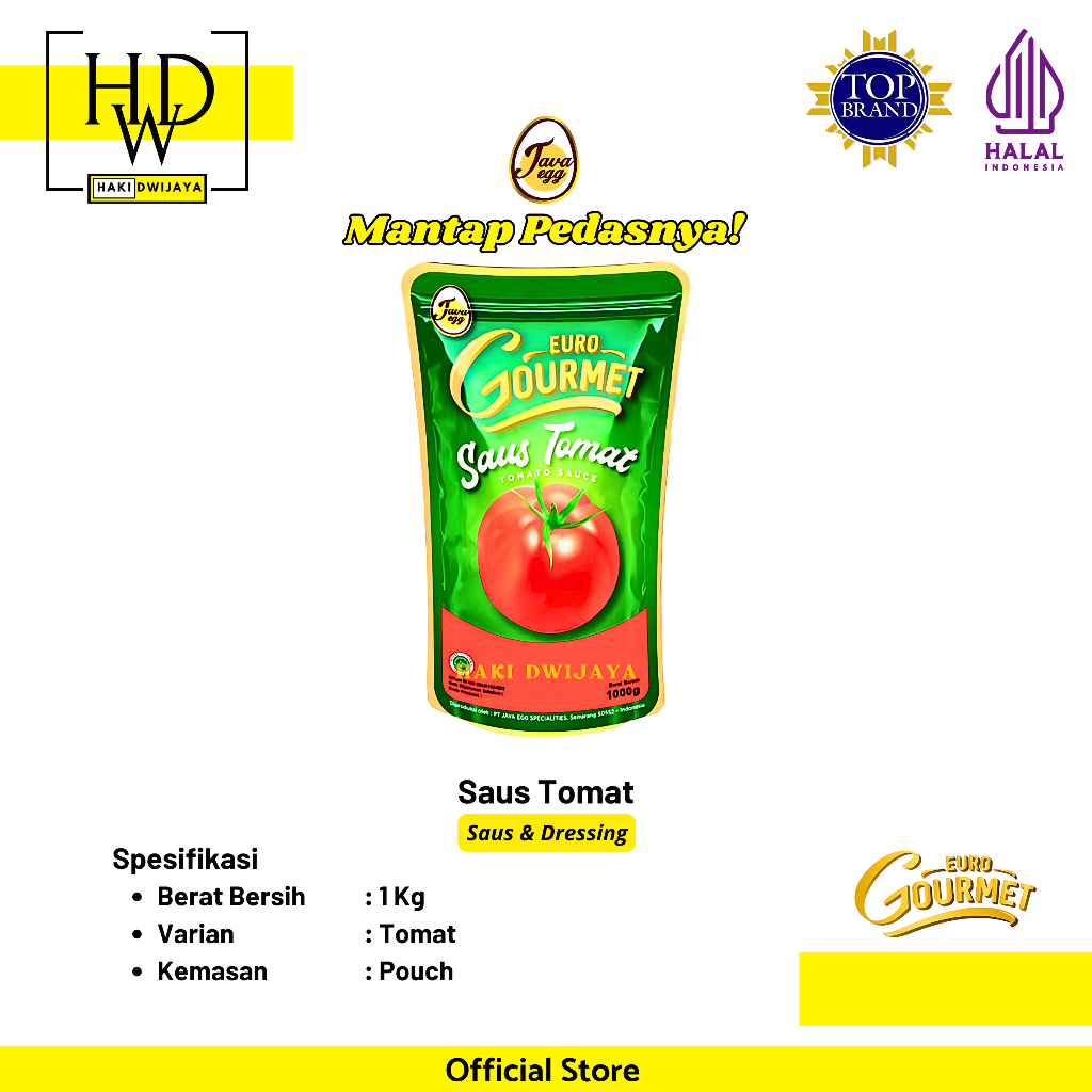 

[1kg] Euro Gourmet Saus Tomat Kemasan Pouch