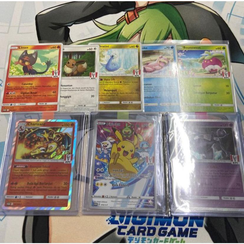Kartu Pokemon TCG ID Indonesia KFC Promo Pikachu Charizard Mewtwo Set