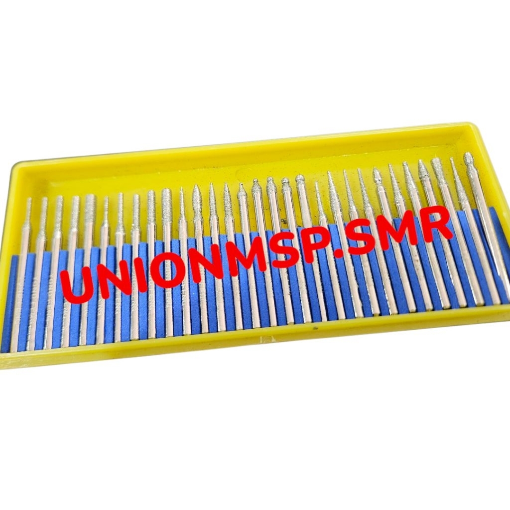 Set Mata Bor Mini Diamond 30PCS – Kepala Gerinda Mini Ukiran untuk Keramik, Kaca, Batu, Logam – Akse