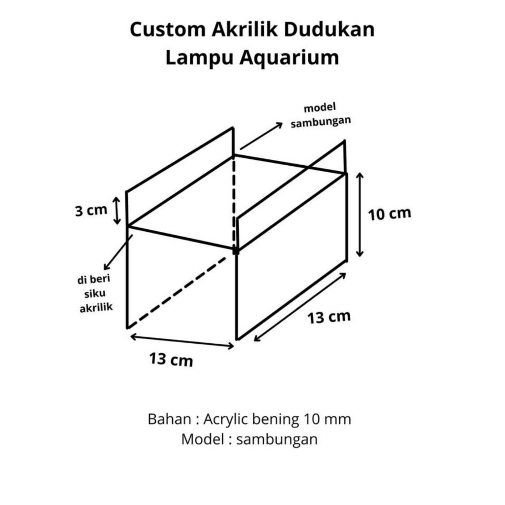 Custom Akrilik / Acrylic Dudukan Lampu Aquarium / Akuarium