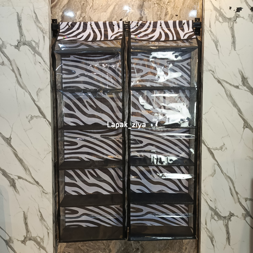 RAK TAS MOTIF PRINT ZEBRA | RAK GANTUNG TAS JUMBO | RAK | RAK TAS TERTUTUP AESTETIC | TEMPAT TAS POR