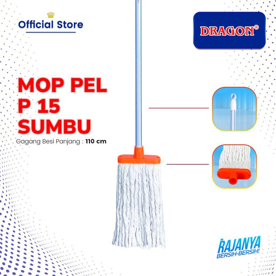 Mop Pel Sumbu 15 Dragon / Pel Lantai Dragon Gagang Besi Kain Tebal