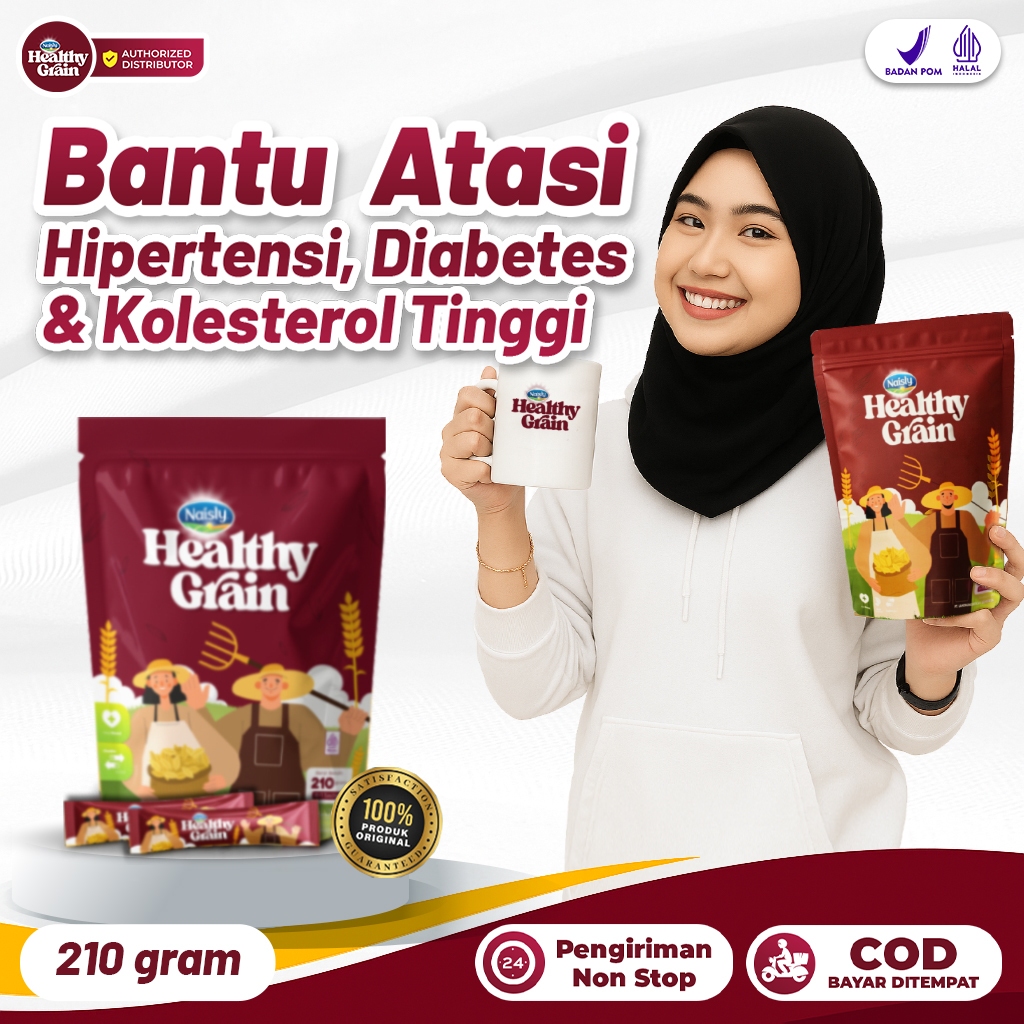 

HealthyGrain - Multigrain Sehat untuk Menurunkan Hipertensi Diabetes dan Kolesterol 1 Pouch