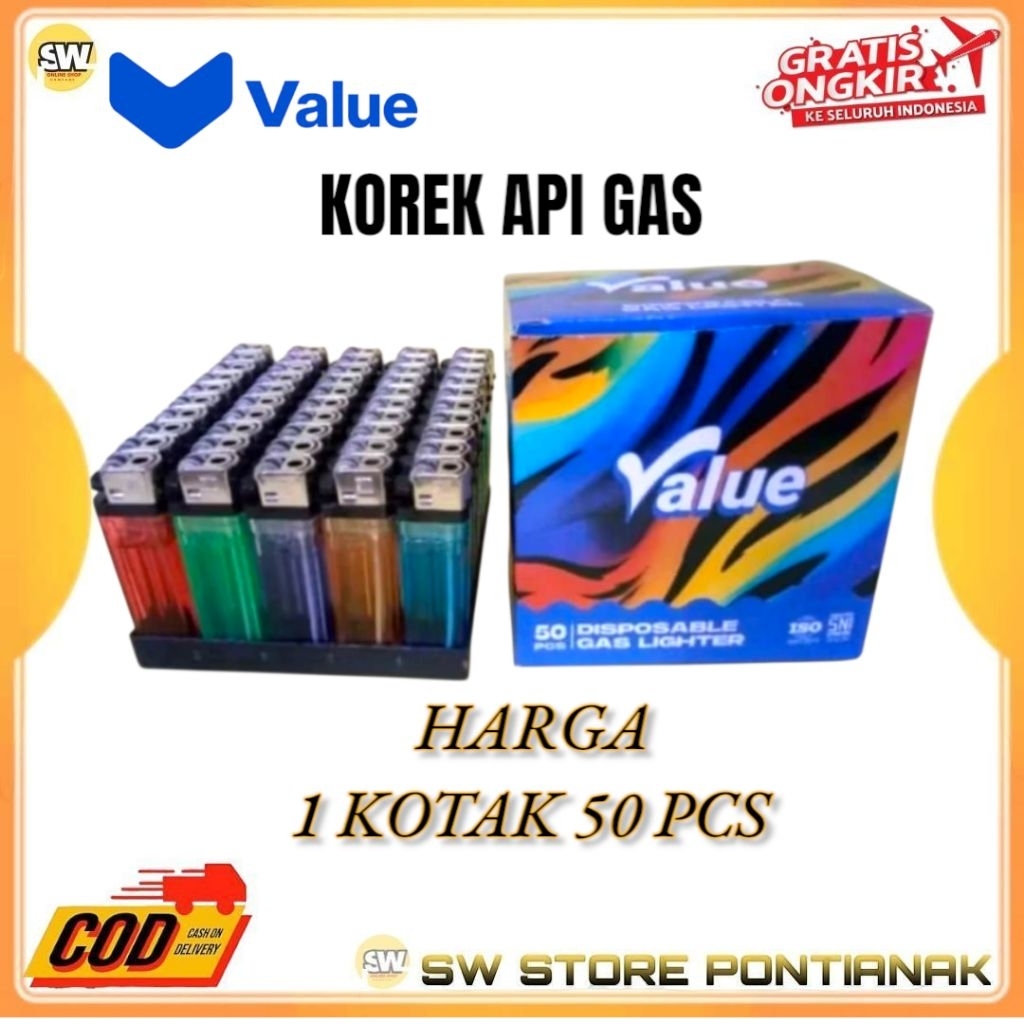 KOREK API GAS VALUE ISI 50 PCS / VALUE KOREK API GAS 1 BOX ISI 50 PCS / KOREK GASS / KOREK API GASS