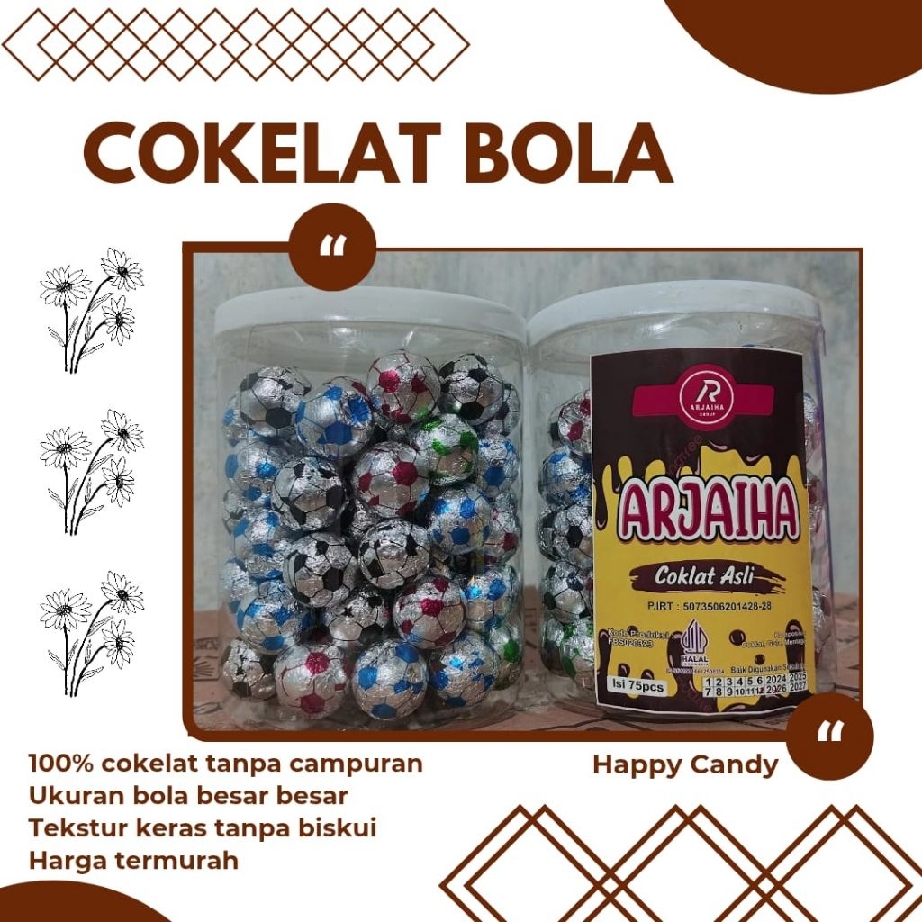 

Cokelat Bola Toples Isi 45 / 60 / 75 Coklat Murah