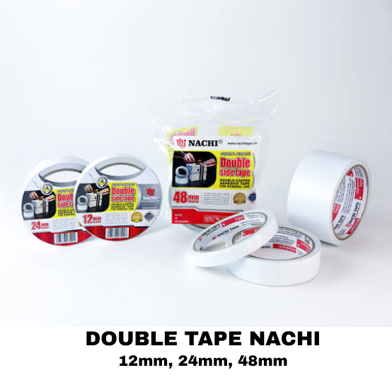 

DOUBLE TAPE NACHI 12mm, 24mm DUA SISI 1 SLOP ISI 12 PCS